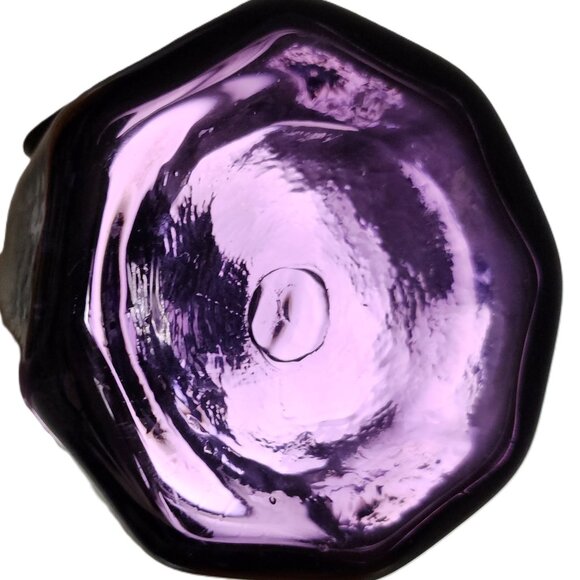 Blenko Handblown Glass Jn o Greenhow Wmsburg 1770 Purple Bottle W/SEAL &… - Picture 9 of 12